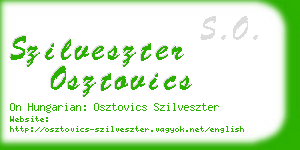 szilveszter osztovics business card